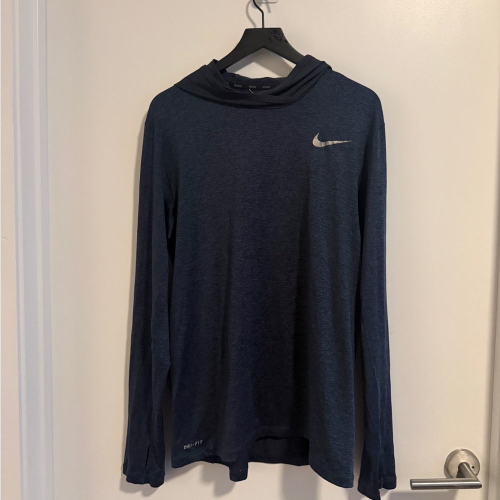 Nike Navy Long Sleeve Performance Top